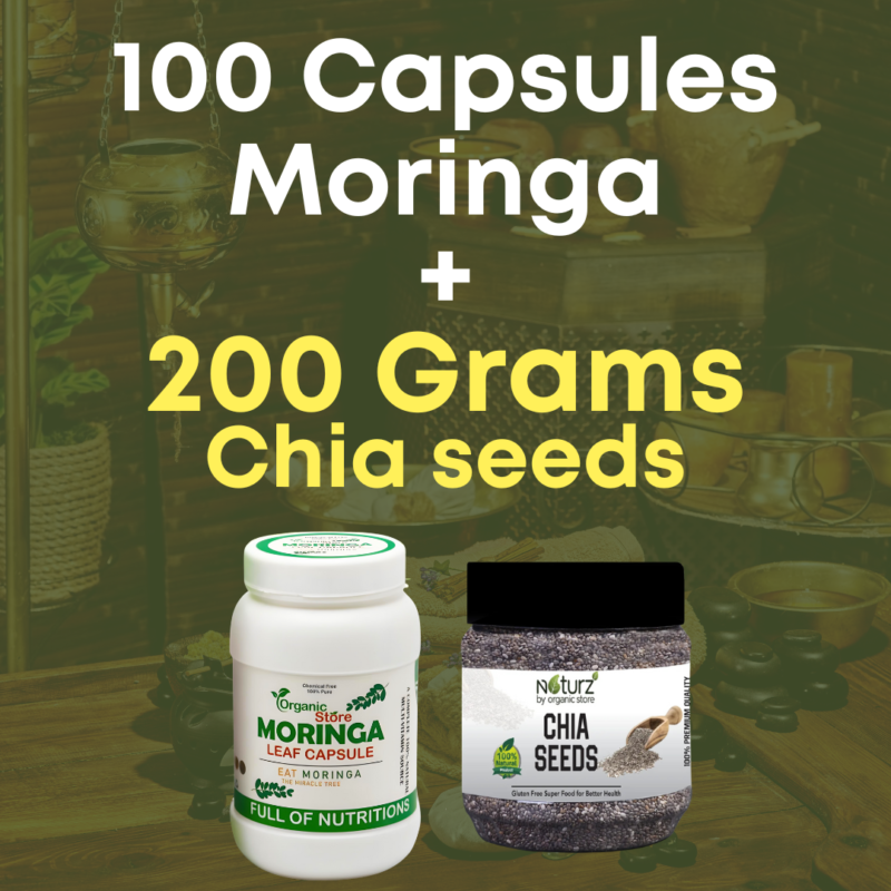 Moringa  Capsules + Chia Seeds Weight Loss Combo – Natural Metabolism Booster